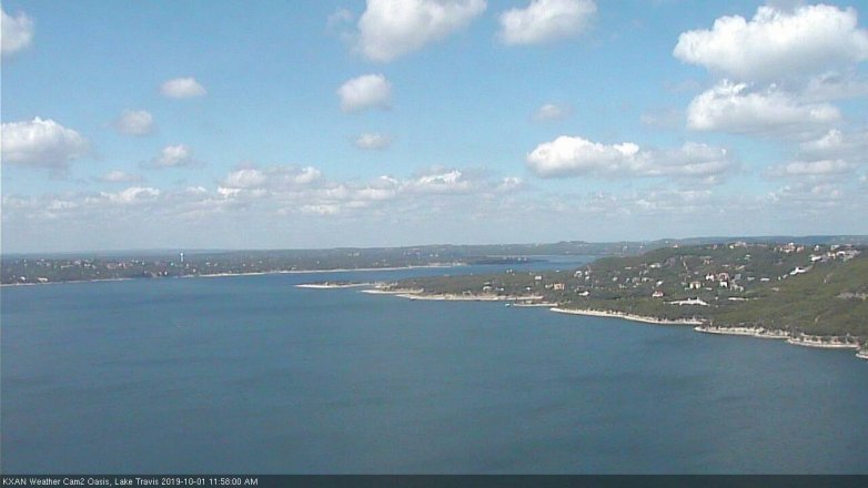 Lake Travis webcam, October 1, 2019 11:00 AM CT