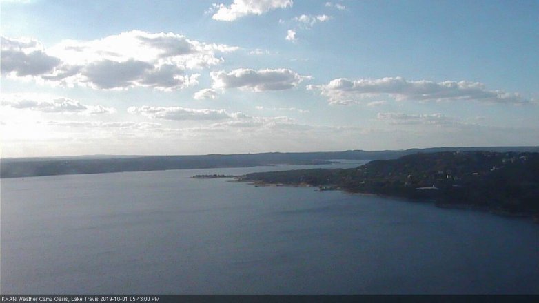 Lake Travis webcam, October 1, 2019 4:45 PM CT