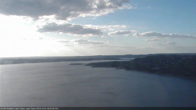 Lake Travis webcam, October 1, 2019 4:55 PM CT