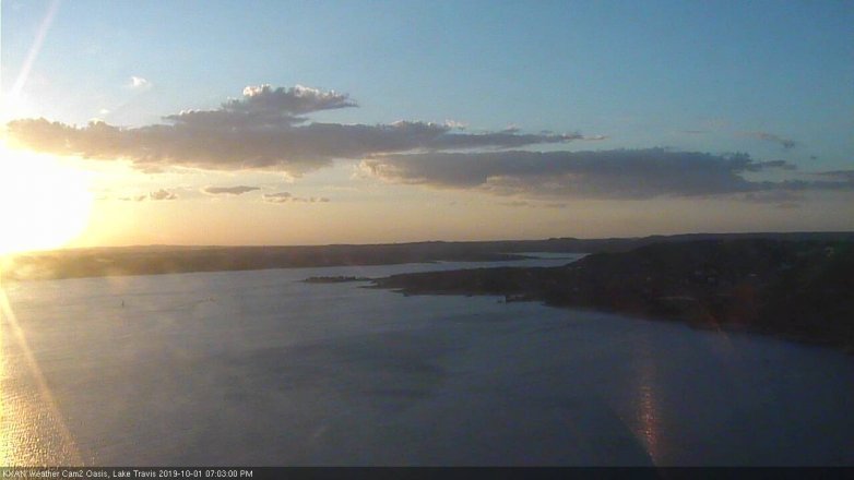 Lake Travis webcam, October 1, 2019 6:05 PM CT