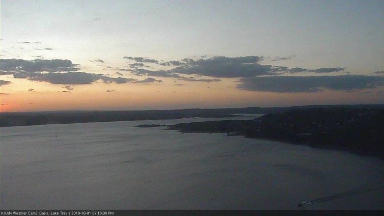 Lake Travis webcam, October 1, 2019 6:20 PM CT
