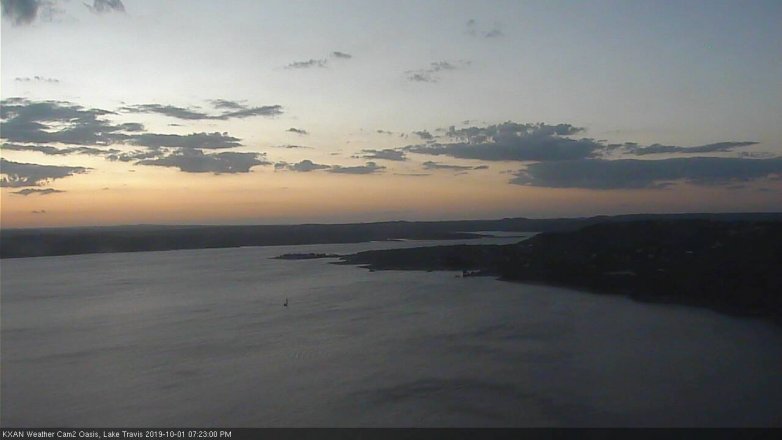 Lake Travis webcam, October 1, 2019 6:25 PM CT