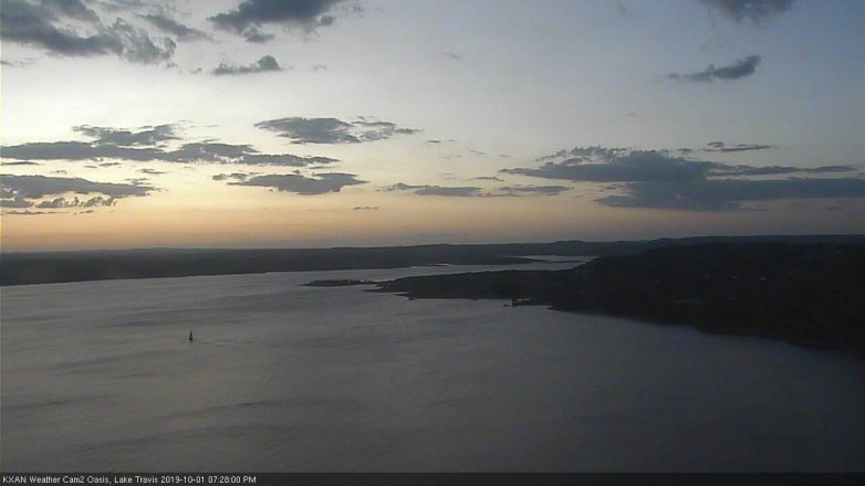 Lake Travis webcam, October 1, 2019 6:30 PM CT