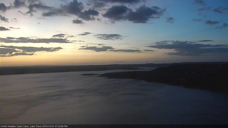 Lake Travis webcam, October 1, 2019 6:35 PM CT