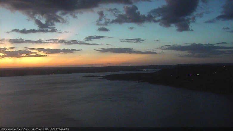 Lake Travis webcam, October 1, 2019 6:40 PM CT