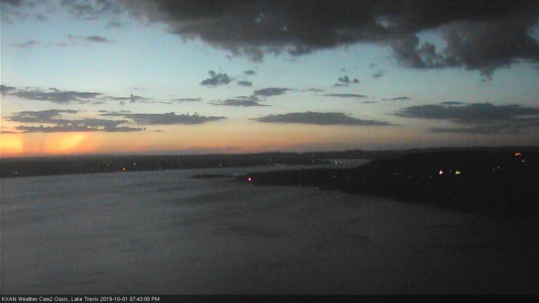 Lake Travis webcam, October 1, 2019 6:45 PM CT