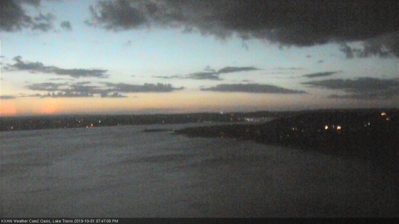 Lake Travis webcam, October 1, 2019 6:50 PM CT
