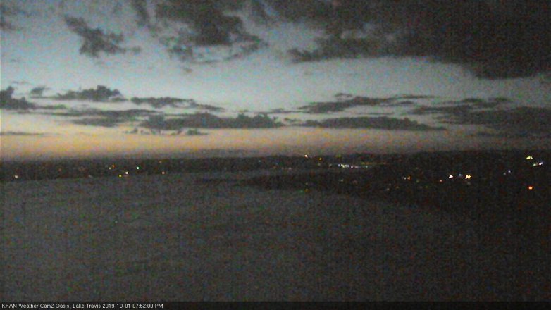 Lake Travis webcam, October 1, 2019 6:55 PM CT