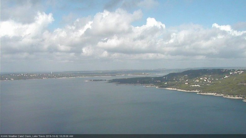 Lake Travis webcam, October 2, 2019 9:30 AM CT
