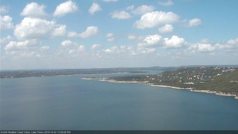 Lake Travis webcam, October 2, 2019 12:00 PM CT
