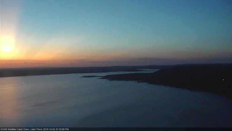 Lake Travis webcam, October 2, 2019 6:35 PM CT