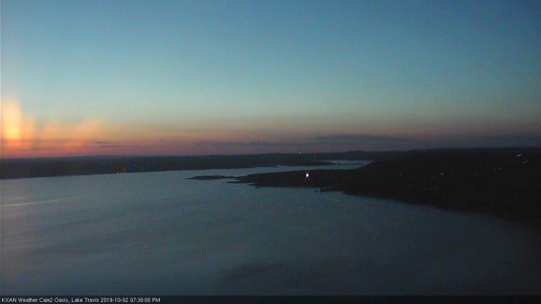 Lake Travis webcam, October 2, 2019 6:40 PM CT