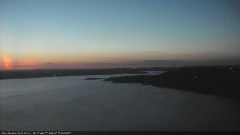 Lake Travis webcam, October 2, 2019 6:45 PM CT
