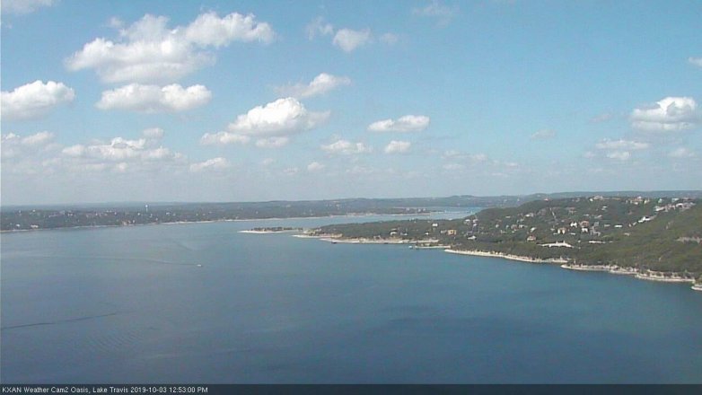 Lake Travis webcam, October 3, 2019 11:55 AM CT