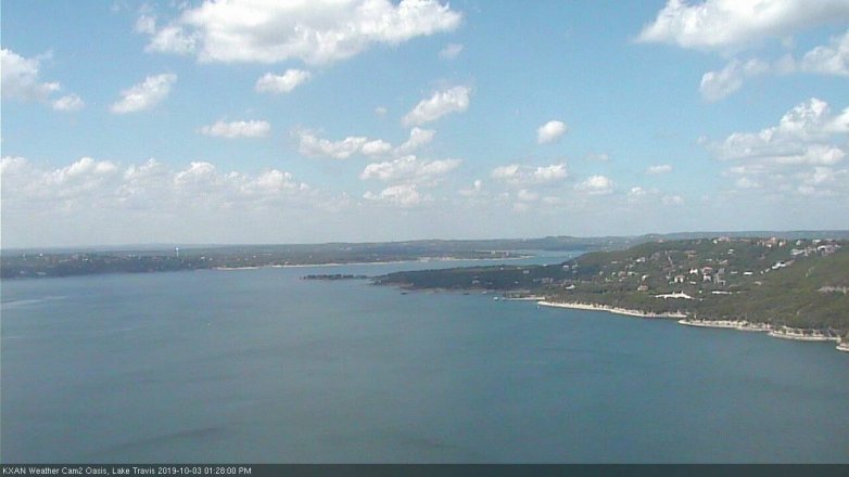 Lake Travis webcam, October 3, 2019 12:30 PM CT