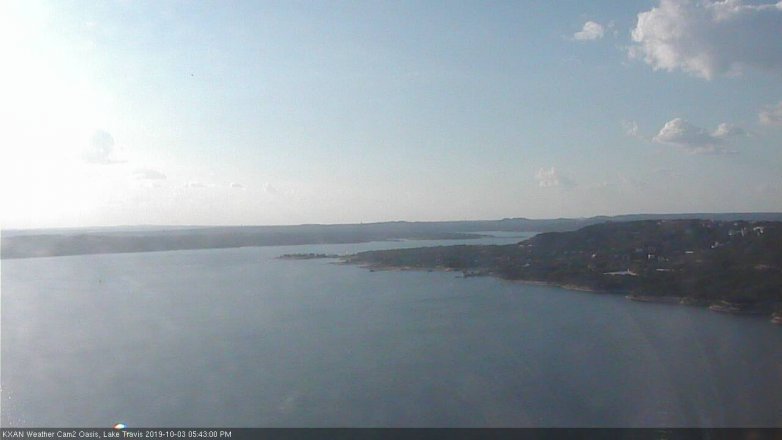 Lake Travis webcam, October 3, 2019 4:45 PM CT