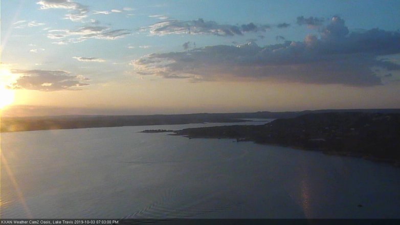 Lake Travis webcam, October 3, 2019 6:05 PM CT