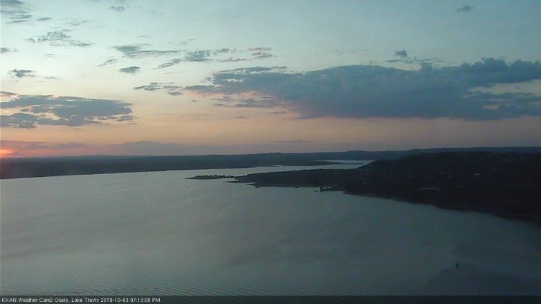 Lake Travis webcam, October 3, 2019 6:15 PM CT
