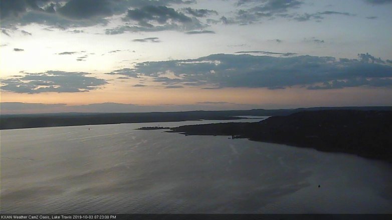 Lake Travis webcam, October 3, 2019 6:25 PM CT