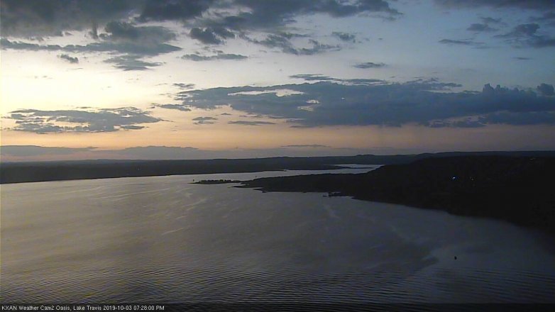 Lake Travis webcam, October 3, 2019 6:30 PM CT
