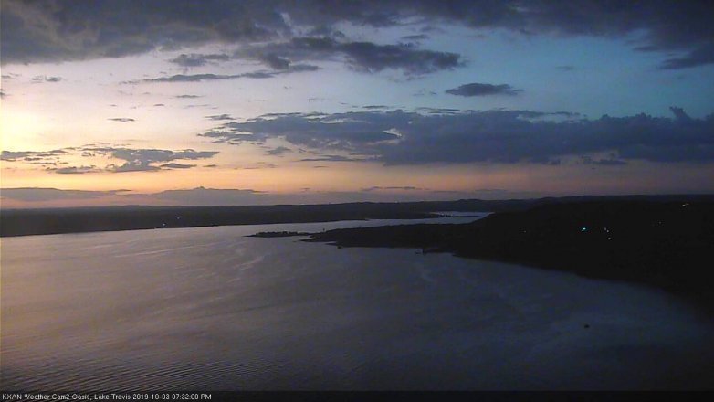 Lake Travis webcam, October 3, 2019 6:35 PM CT