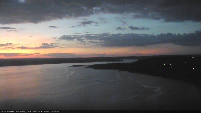 Lake Travis webcam, October 3, 2019 6:40 PM CT