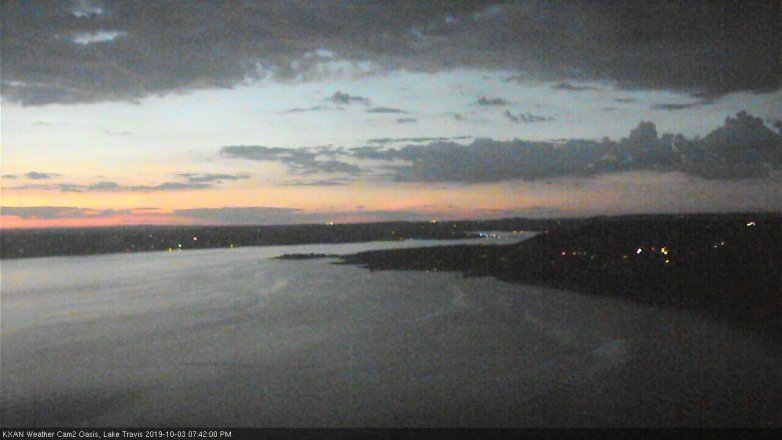 Lake Travis webcam, October 3, 2019 6:45 PM CT