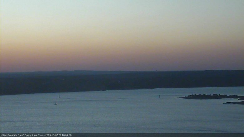 Lake Travis webcam, October 7, 2019 6:15 PM CT