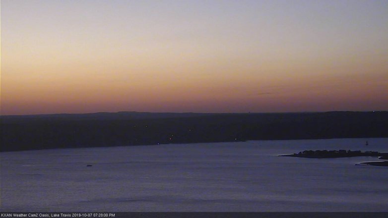 Lake Travis webcam, October 7, 2019 6:30 PM CT