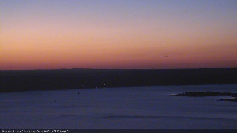 Lake Travis webcam, October 7, 2019 6:35 PM CT
