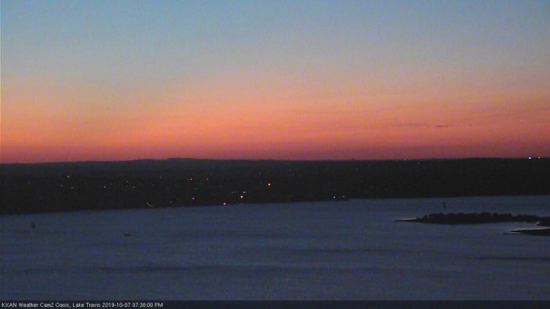 Lake Travis webcam, October 7, 2019 6:40 PM CT