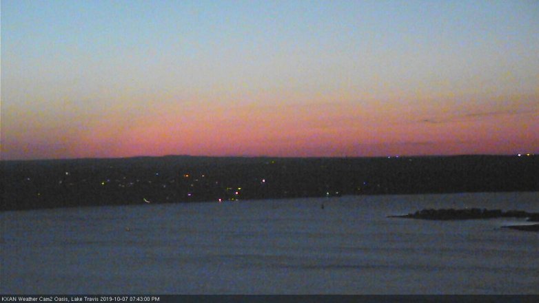Lake Travis webcam, October 7, 2019 6:45 PM CT