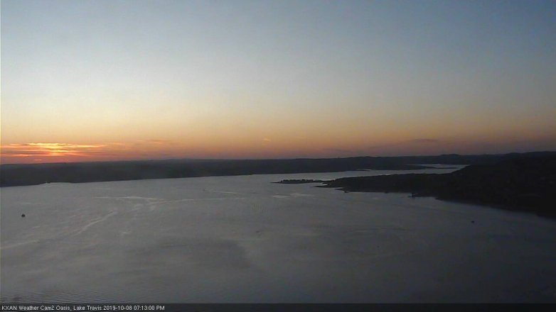 Lake Travis webcam, October 8, 2019 6:15 PM CT