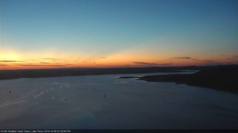 Lake Travis webcam, October 8, 2019 6:30 PM CT
