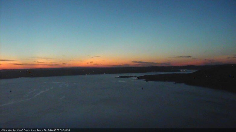 Lake Travis webcam, October 8, 2019 6:35 PM CT