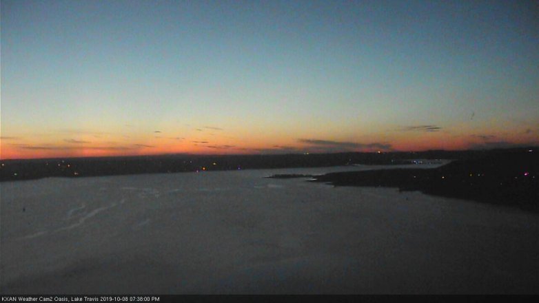 Lake Travis webcam, October 8, 2019 6:40 PM CT