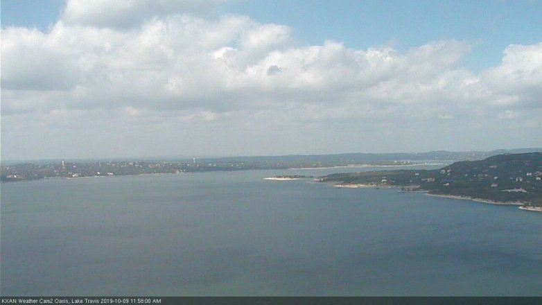 Lake Travis webcam, October 9, 2019 11:00 AM CT