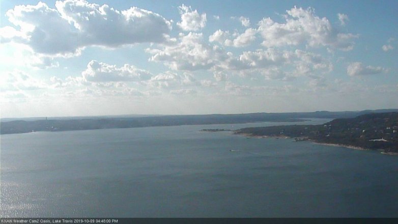 Lake Travis webcam, October 9, 2019 3:50 PM CT