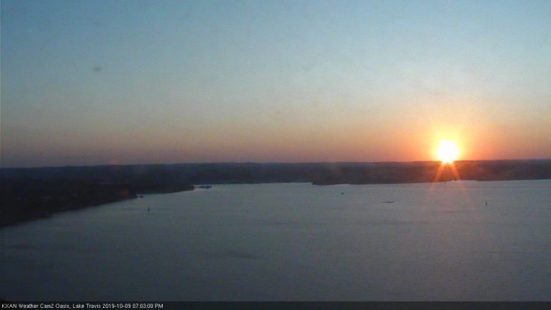 Lake Travis webcam, October 9, 2019 6:05 PM CT
