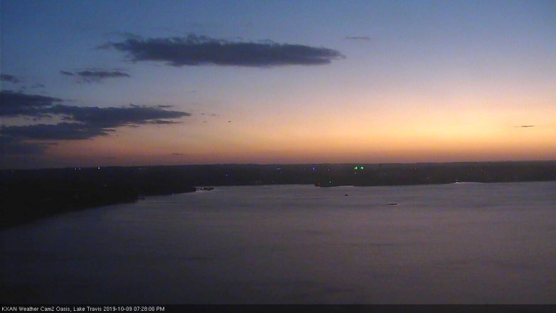 Lake Travis webcam, October 9, 2019 6:30 PM CT