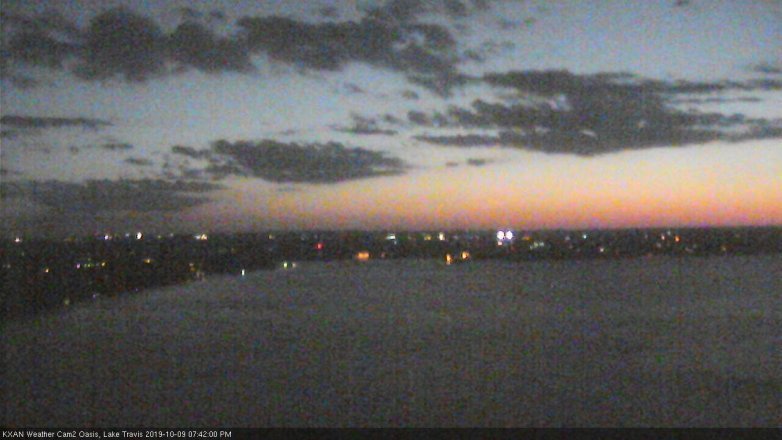 Lake Travis webcam, October 9, 2019 6:45 PM CT