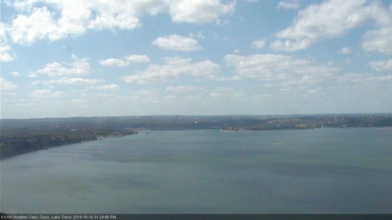 Lake Travis webcam, October 10, 2019 12:30 PM CT