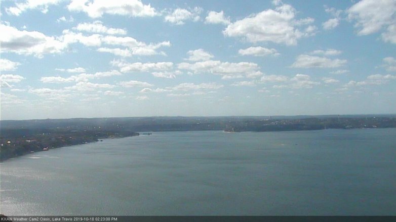 Lake Travis webcam, October 10, 2019 1:25 PM CT