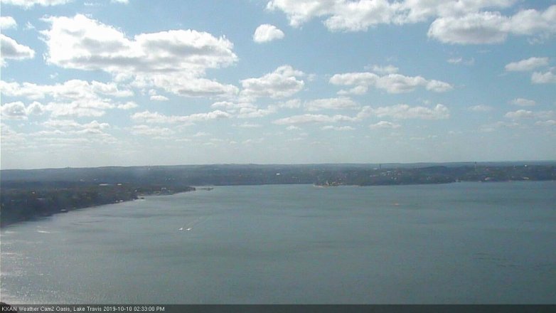 Lake Travis webcam, October 10, 2019 1:35 PM CT