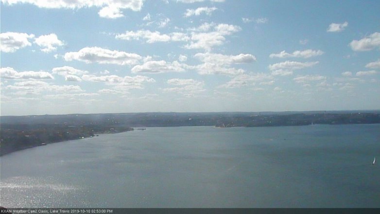 Lake Travis webcam, October 10, 2019 1:55 PM CT