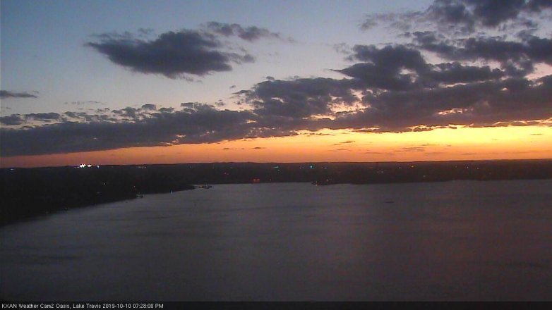 Lake Travis webcam, October 10, 2019 6:30 PM CT