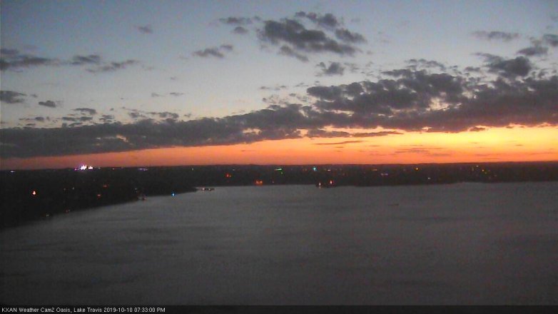 Lake Travis webcam, October 10, 2019 6:35 PM CT