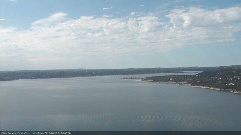 Lake Travis webcam, October 12, 2019 1:55 PM CT