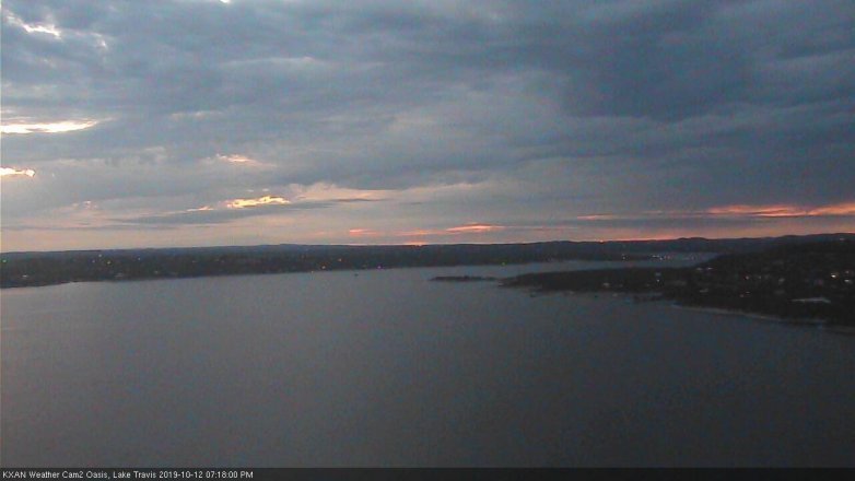 Lake Travis webcam, October 12, 2019 6:20 PM CT