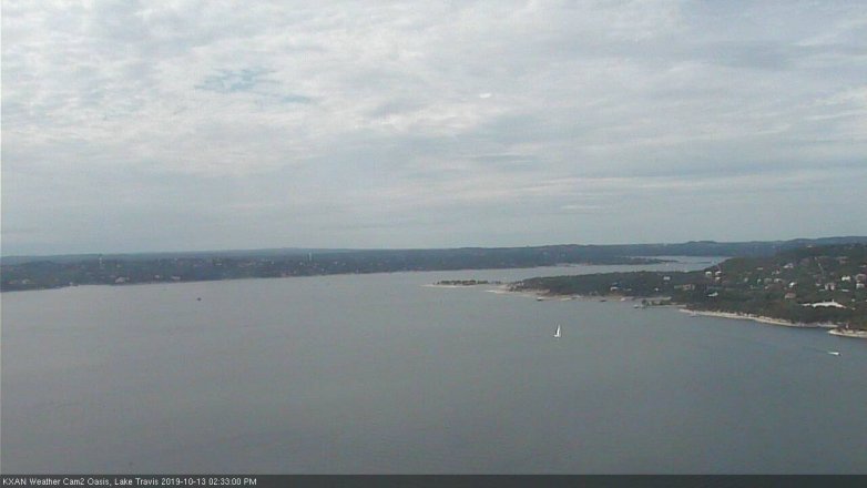 Lake Travis webcam, October 13, 2019 1:35 PM CT